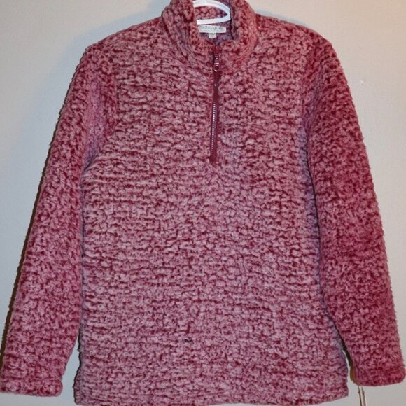 Ultra Flirt Pullover Sweater In Pink & White Sherpa Size L - Picture 1 of 4